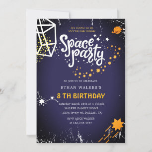 Fiesta espacial Invitación al cumpleaños