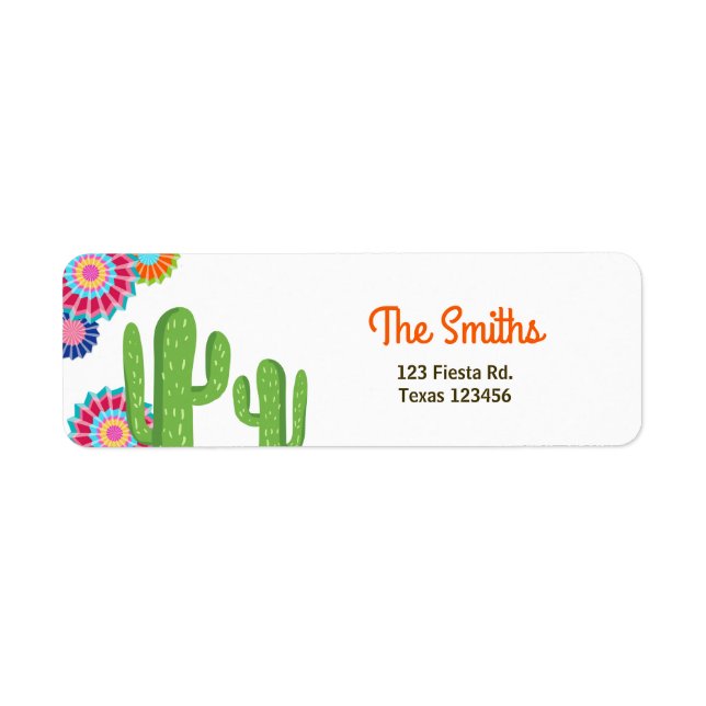 Fiesta, etiqueta de devolución mexicana Cactus (Frente)