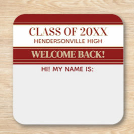 ¡Fiesta! Etiqueta de nombre de reencuentro de clas