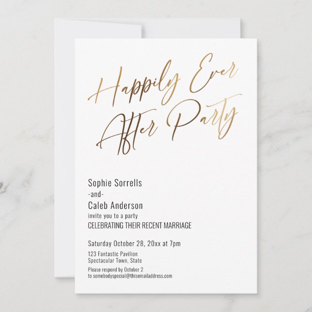 Fiesta Felices para Siempre Invitación Elegante Do (Anverso)
