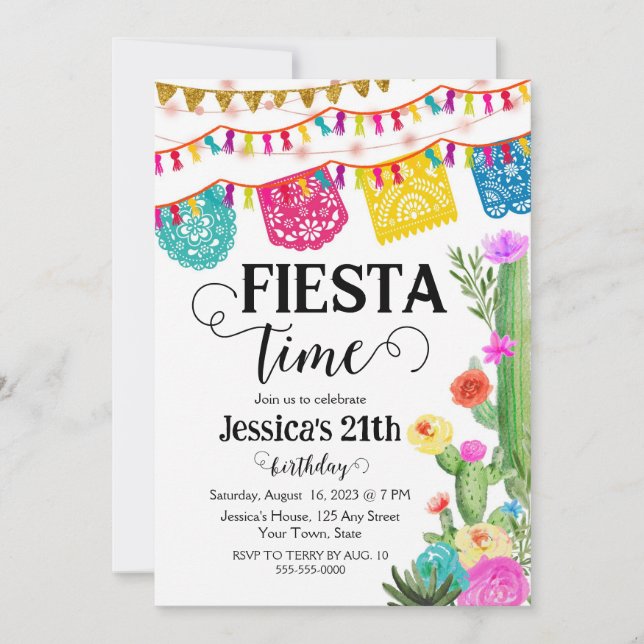 Fiesta fiesta de cumpleaños invitación temática me (Anverso)