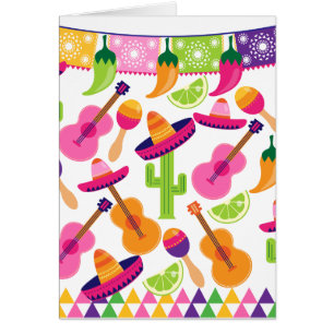 Fiesta Fiesta Sombrero Cactus Limes Peppers Maraca