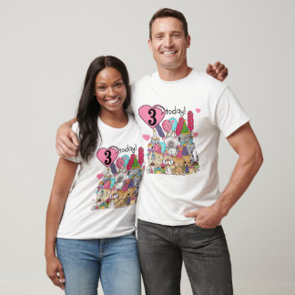 Fiesta Gatitos Tercer cumpleaños camisetas y regal