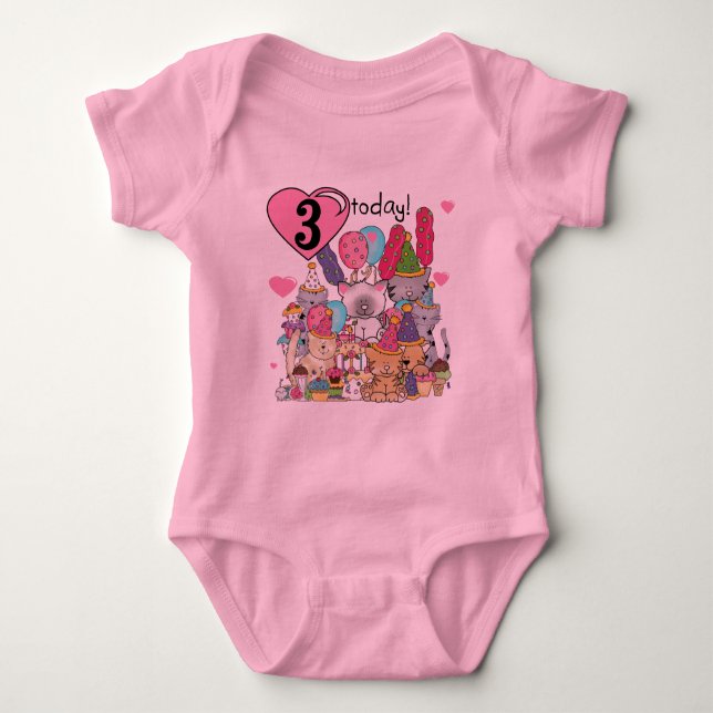 Fiesta Gatitos Tercer cumpleaños camisetas y regal (Anverso)
