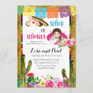 Fiesta Género Revelar Invitación Señor O Señorita