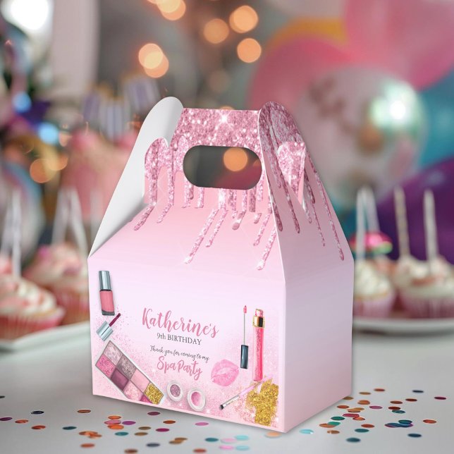 Fiesta Glam Chica Fiesta de Cumpleaños Caja Favori (Spa Party Glam Girl Birthday Party Salon Favor Box)
