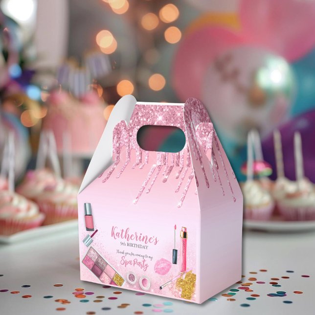 Fiesta Glam Chica Fiesta de Cumpleaños Caja Favori (Spa Party Glam Girl Birthday Party Salon Favor Box)