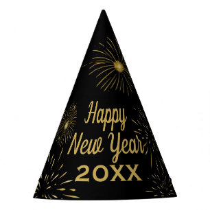 Fiesta Gorra de Nochevieja de Oro Negro 2023