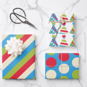 Fiesta Gorra Polka puntos hojas de regalo a rayas