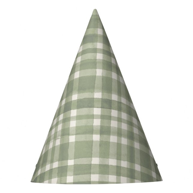 Fiesta Gorro de cumpleaños de cuadros verdes a cuadritos  (Anverso)