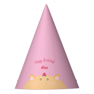 Fiesta Gorro de Cumpleaños Rosa de Gato Adorable