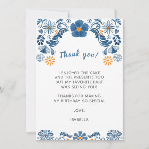 Fiesta Gracias Cartas, Floral Gracias Notas