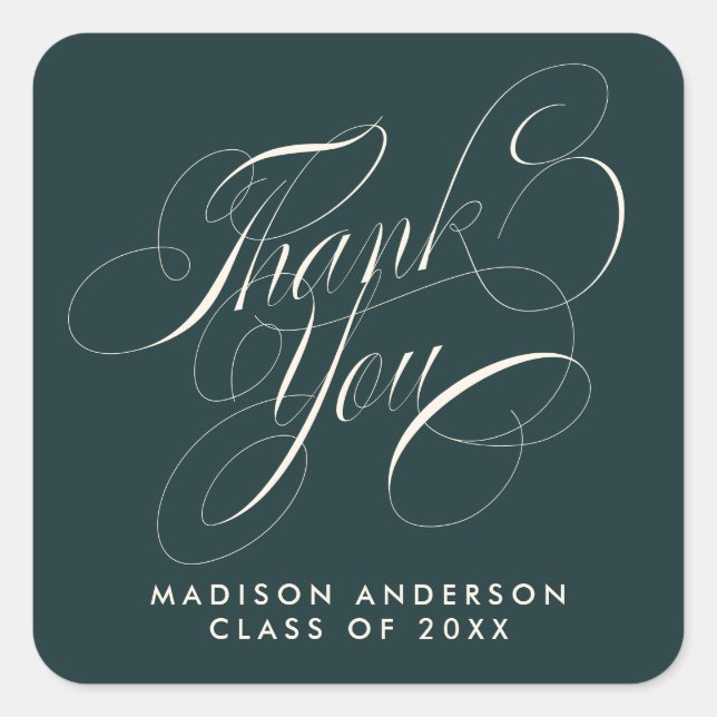 Fiesta Grad de Script Clásico Gracias Sello para s (Anverso)