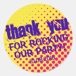 Fiesta Guay Rock Pegatina semitono amarillo y rosa