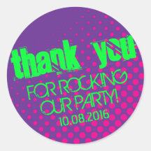 Fiesta Guay Rock semitone Pegatina morado y rosa