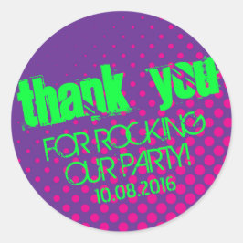 Fiesta Guay Rock semitone Pegatina morado y rosa