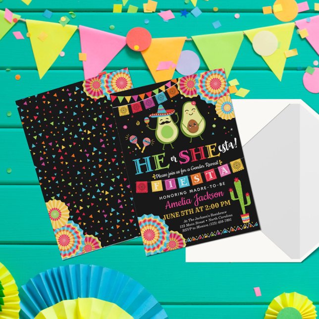 Fiesta He o She-esta Invitación Mexicana (Subido por el creador)
