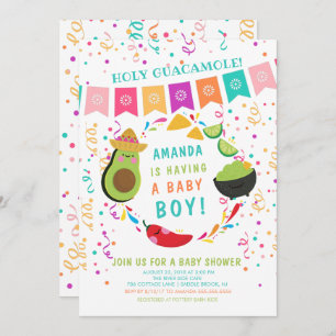 Fiesta Holy Guacamole Invitación de Baby Shower