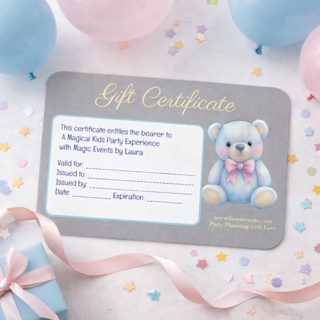 Fiesta infantil Planner Pastel Teddy Bear logotipo (Subido por el creador)