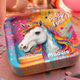 Fiesta infantil plato de papel Unicornio