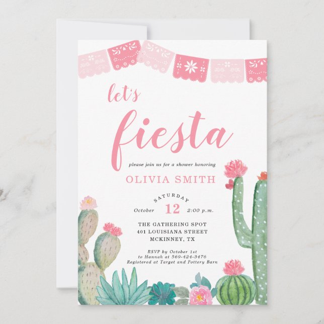 Fiesta Invitación a la ducha (Anverso)