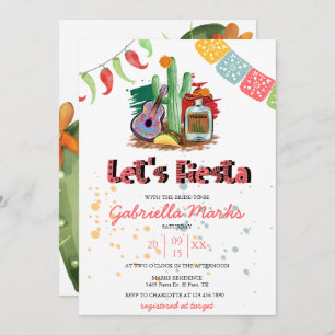 Fiesta   Invitación a la ducha de nata acuarela
