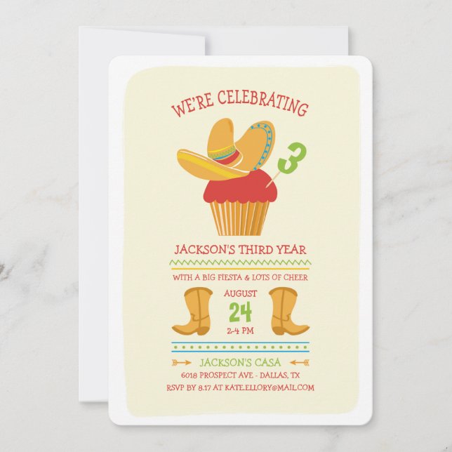 Fiesta Invitación a la fiesta de cumpleaños (Anverso)