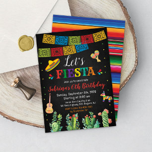 Fiesta Invitación al cumpleaños Cactus mexicano te