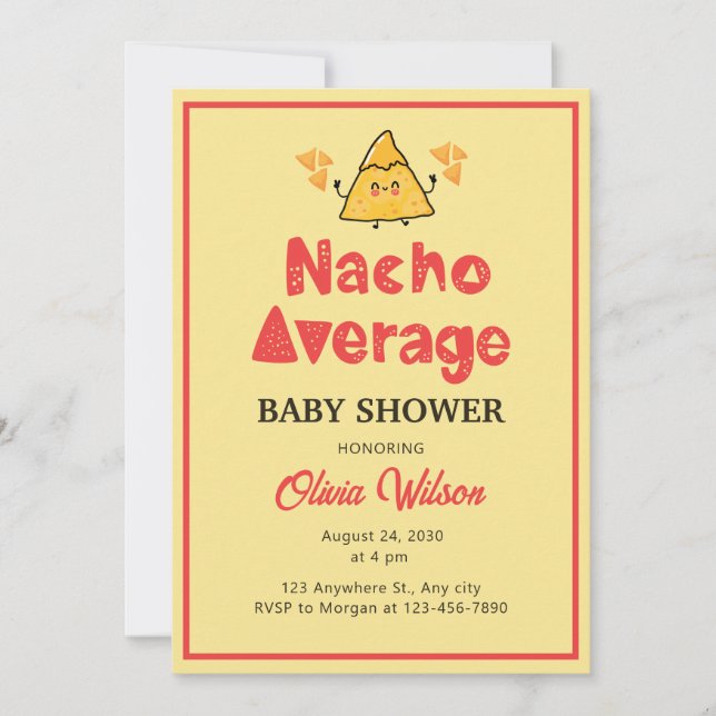 Fiesta Invitación Baby Shower Ducha Nacho Promedio (Anverso)