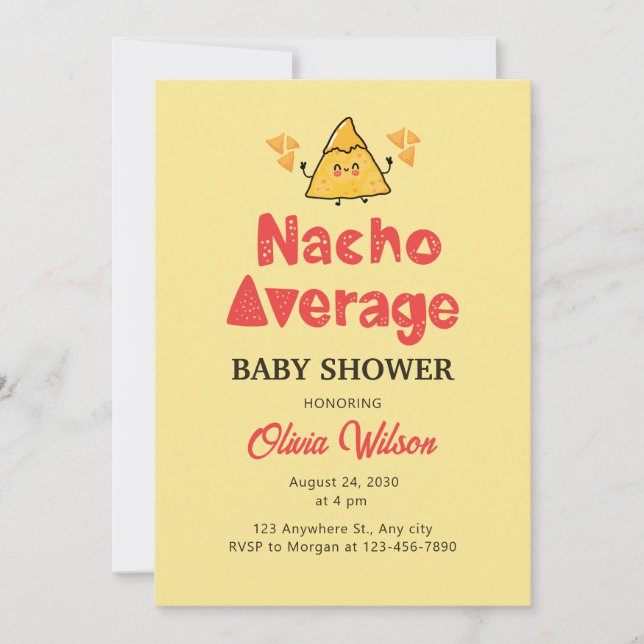 Fiesta Invitación Baby Shower Ducha Nacho Promedio (Anverso)