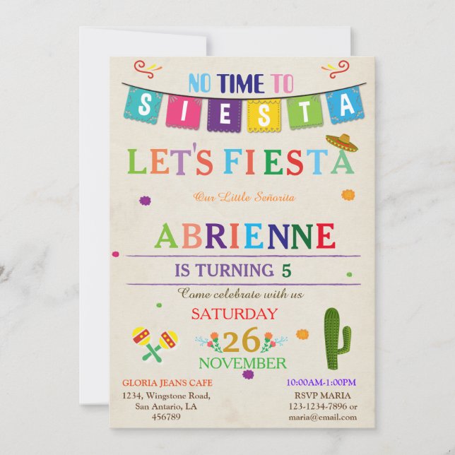 Fiesta Invitación de cumpleaños (Anverso)