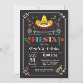 Fiesta Invitación de cumpleaños Chalkboard México