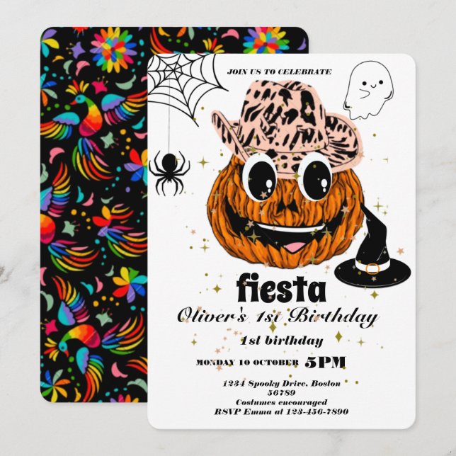 Fiesta Invitación de cumpleaños Chalkboard México (Anverso / Reverso)
