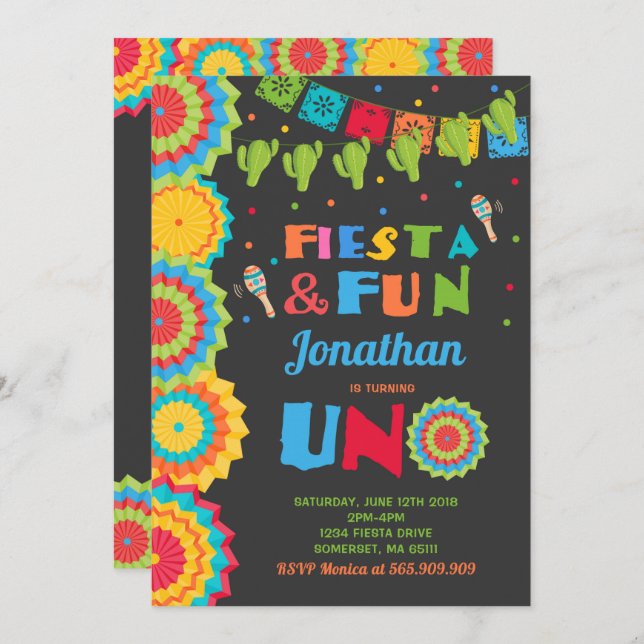 Fiesta Invitación de cumpleaños Fiesta Fun Turning (Anverso / Reverso)