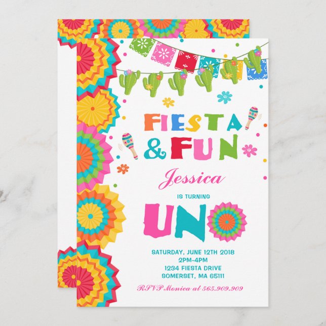 Fiesta Invitación de cumpleaños Fiesta Fun Turning (Anverso / Reverso)