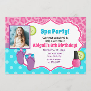 Fiesta Invitación de cumpleaños Fiesta Pamper