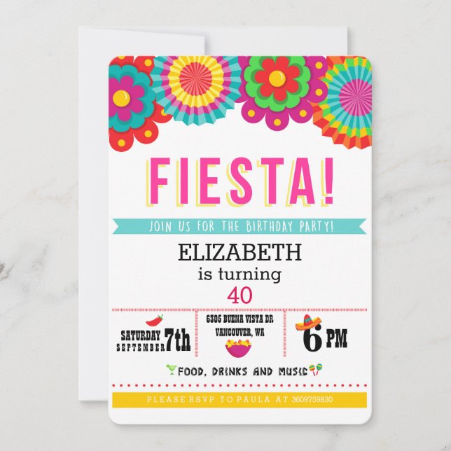 Fiesta Invitación de Fiesta Mexicana (Anverso)