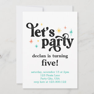 Fiesta Invitación simple por cumpleaños