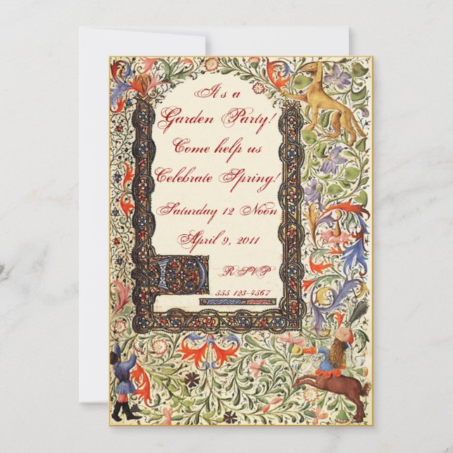 Fiesta Jardín Medieval 5X7 Invitaciones (Anverso)
