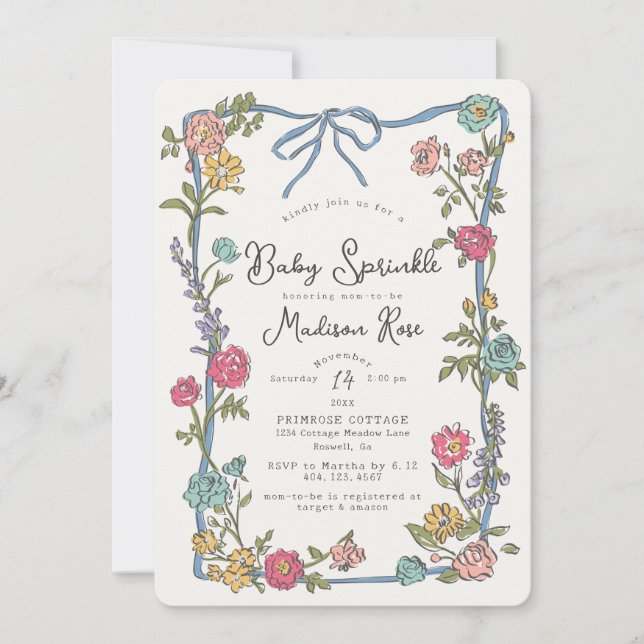 Fiesta Jardín Verano Brillante Floral Bebé Sprinkl (Anverso)