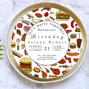 fiesta juntos la invitación a grabar BBQ