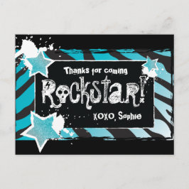 Fiesta Like a Rockstar - Blue Gracias Tarjeta Post