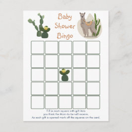 Fiesta Llama Cactus Baby Bingo Game Tarjeta de Gab