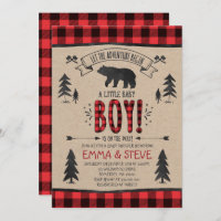 Fiesta Lumberjack Baby Shower Invitación Lumberjac