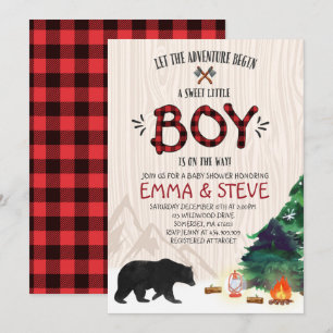 Fiesta Lumberjack Baby Shower Invitación Lumberjac