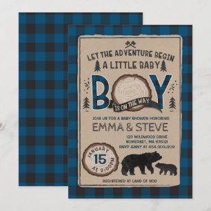Fiesta Lumberjack Baby Shower Invitación Lumberjac