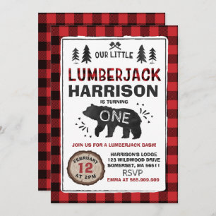 Fiesta Lumberjack Invitación al cumpleaños Lumberj