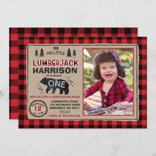 Fiesta Lumberjack Invitación al cumpleaños Lumberj