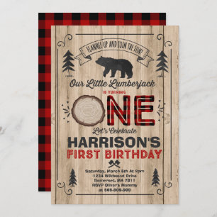 Fiesta Lumberjack Invitación al cumpleaños Lumberj