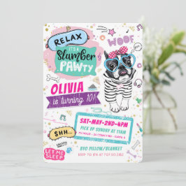 Fiesta maderero Pug Invitaciones a cumpleaños Perr